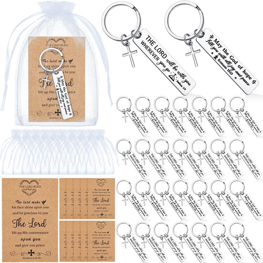 6201 50 Set Christian Cross Keychains Bulk Bible Verse Religious Prayer